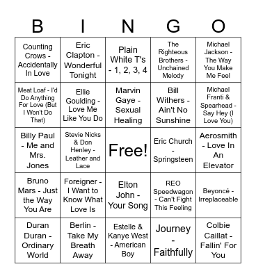 V-Day Bingo #4 Bingo Card