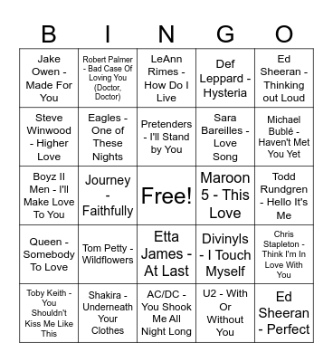 V-Day Bingo #6 Bingo Card