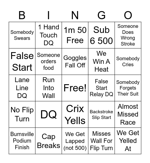 JV Champs! Bingo Card