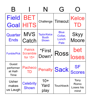 SUPERBOWL 58 MEGA SUPER BINGO Card