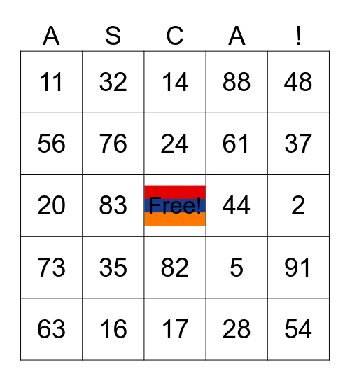 ARMENIAN STUDENTS' CULTURAL ASSOCIATION Bingo Card