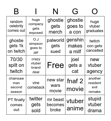 2024 Bingo Card