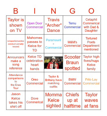 TS Super Bowl Bingo Card