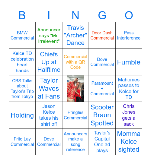 TS Super Bowl Bingo Card