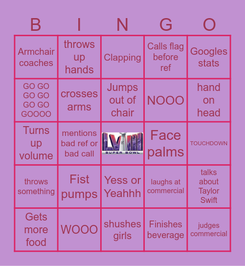 Super Bowl 2024 Bingo Card