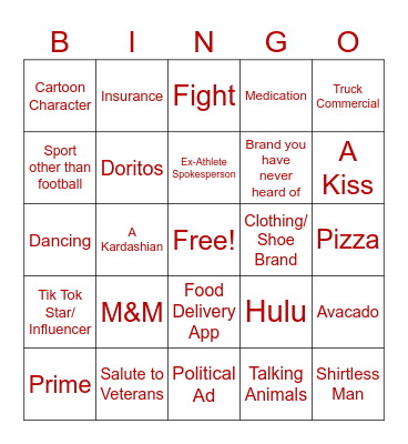 Super Bowl 2024 Bingo (Megan's Bday) Bingo Card