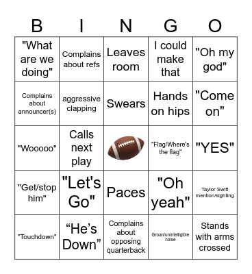 SUPER BOWL BINGO Card