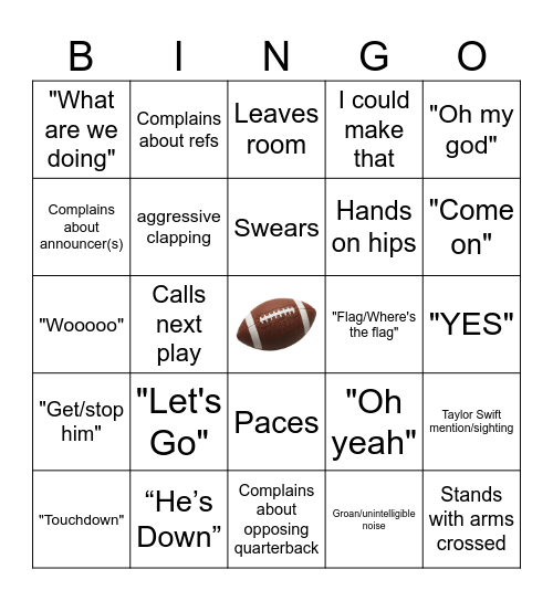 SUPER BOWL BINGO Card