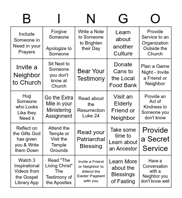 Love - Share - Invite Bingo Card