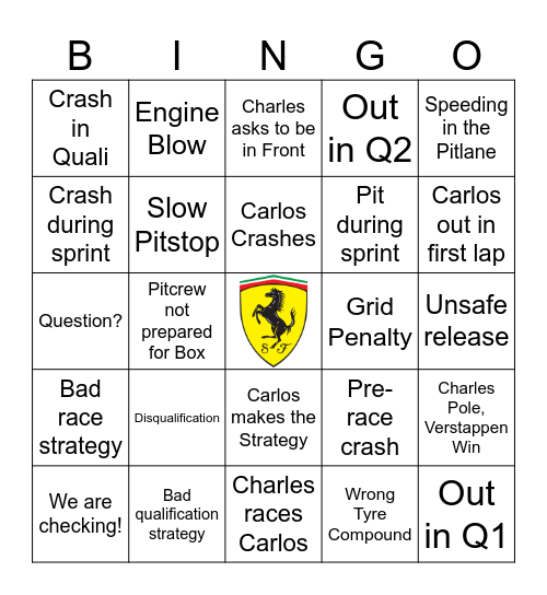 Screwderia 2024 Bingo Card