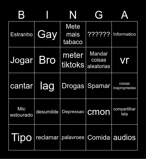 BINGABI Bingo Card