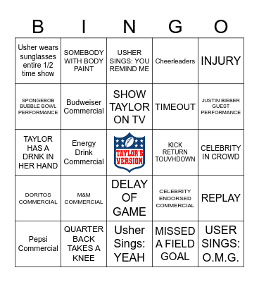 SUPERBOWL 2024 Bingo Card