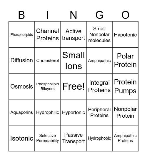 Lipids Bingo Card