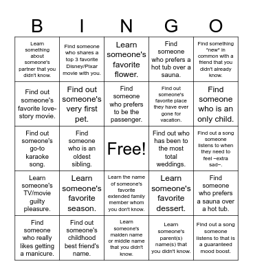 Galentine's Day Bingo Card