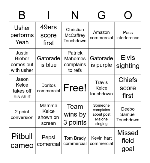 Super Bowl - Taylor’s version Bingo Card