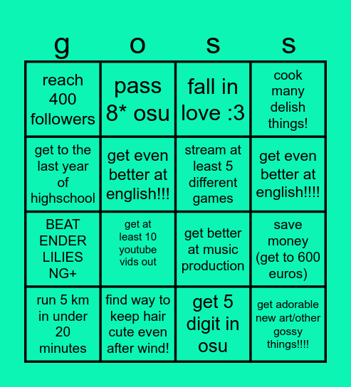 my 2024 bingoo Bingo Card