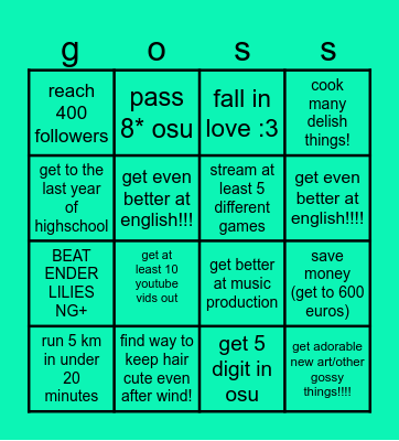 my 2024 bingoo Bingo Card