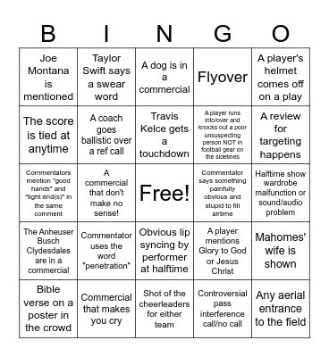 SUPER BOWL SCHATZ PARTY Bingo Card