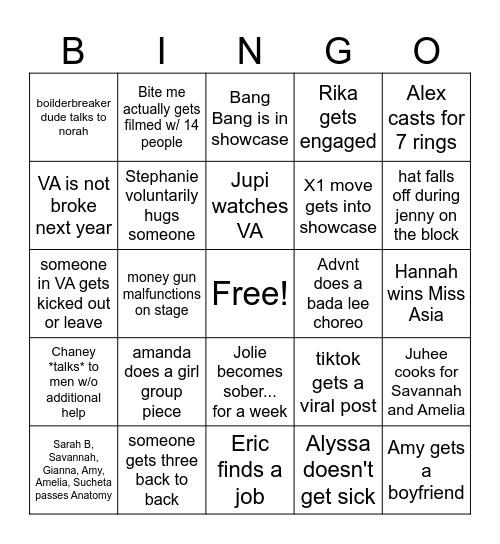 a more *realistic* VA spring BINGO Card