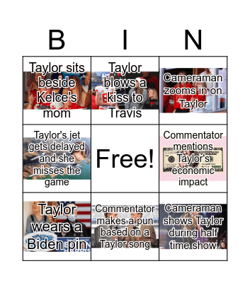 Taylor Superbowl Bingo Card