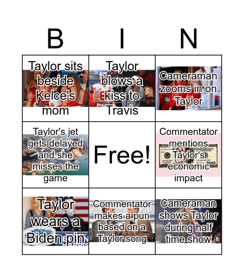 Taylor Superbowl Bingo Card