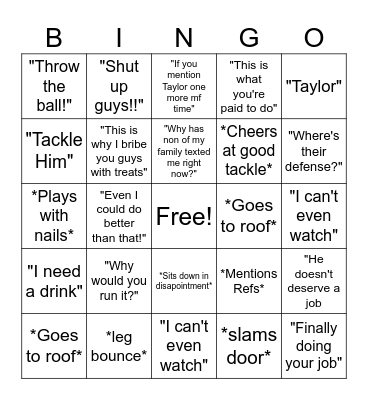 Bingo 2024 - Super Bowl Emily Edition Bingo Card