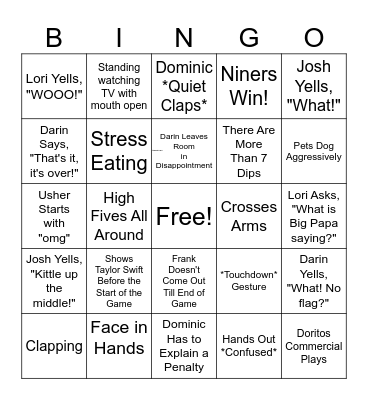 Super Bowl 58 Bingo Card