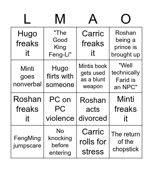 HDA BINGO Card