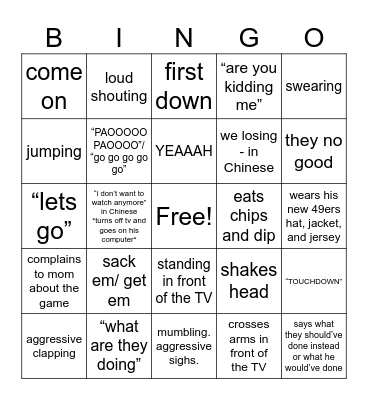 Yelena’s Bingo Card