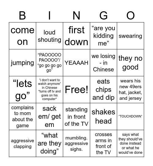 Yelena’s Bingo Card