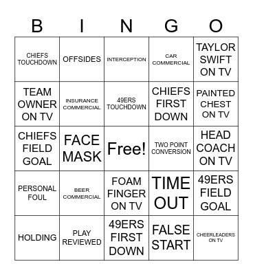 Marly Bird Game Day 2024 Bingo Card