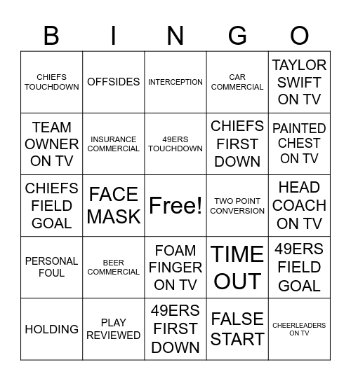 Marly Bird Game Day 2024 Bingo Card