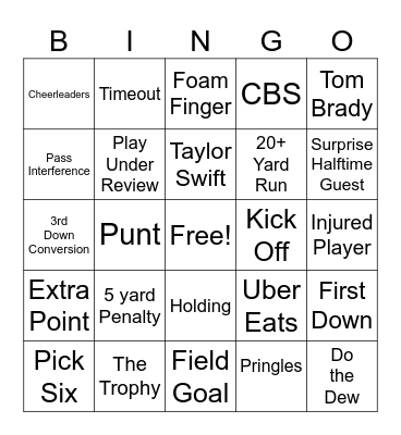 Super Bowl 2024 Bingo Card