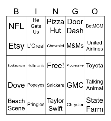 Super Bowl LVIII Bingo Card