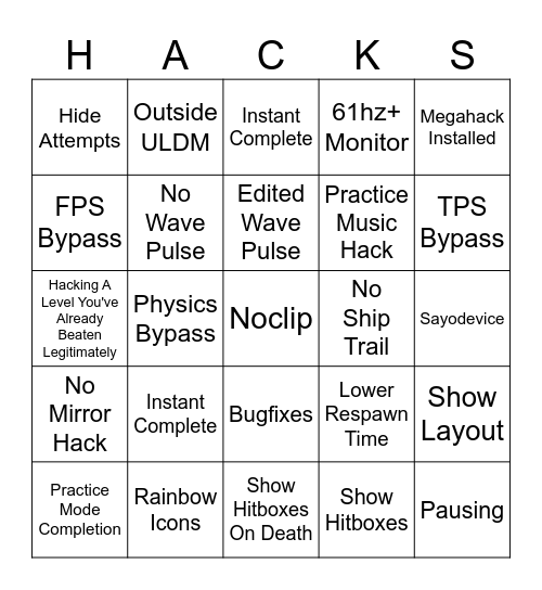 ______ Is Cheating Bingo Card
