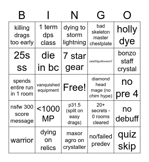 m7 pf bingo Card
