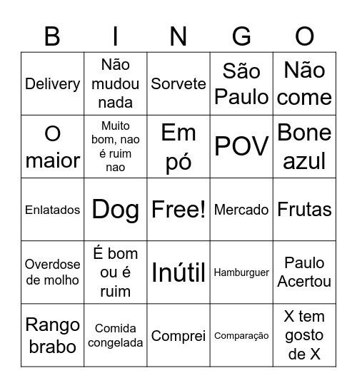 Paulo Flasno Bingo Card