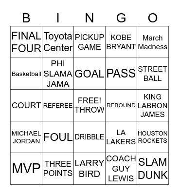 NBA BINGO Card