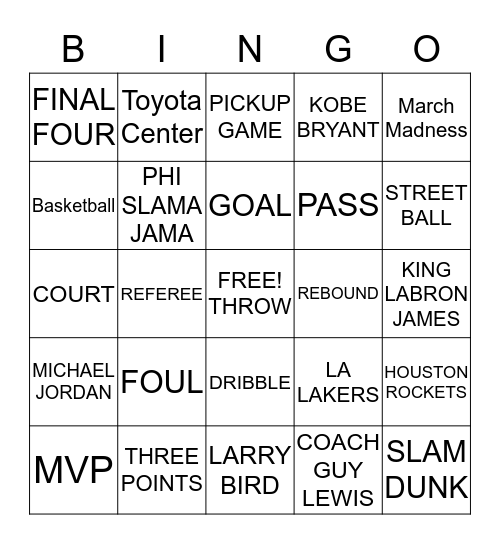 NBA BINGO Card