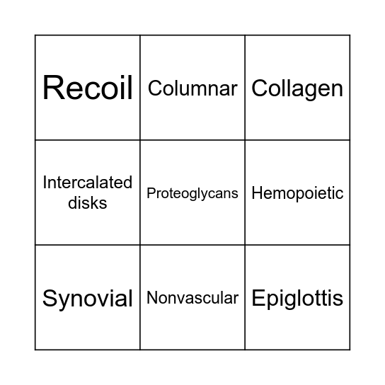 TISSUE BINGO Card