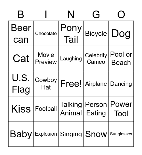 Commercial Bingo Card