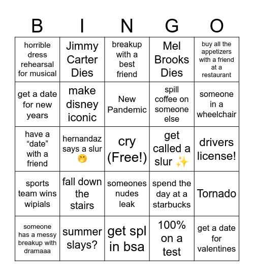 2024 Bingo Card