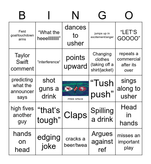 Super Bowl 2024 Bingo Card