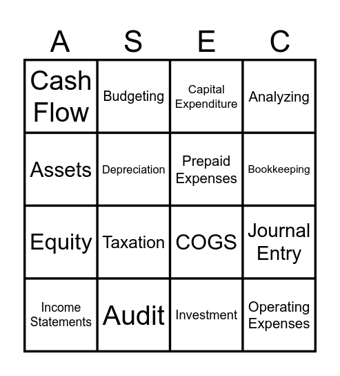 ACT-COUNT-THINK Bingo Card
