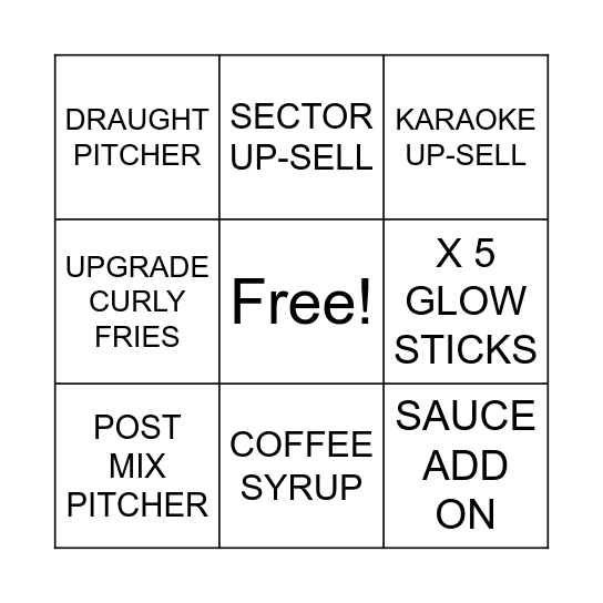 TENPIN BAR/RECEPTION BINGO Card