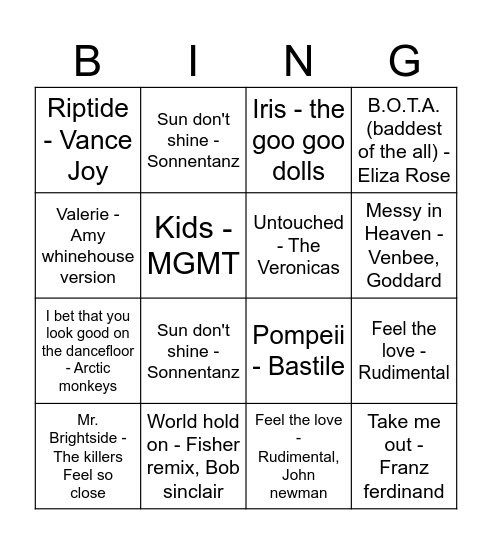 Disco Bingo - Round One Bingo Card