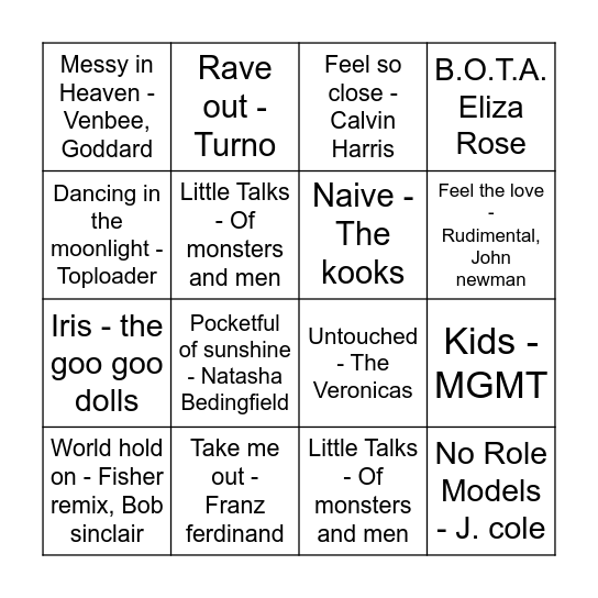 Disco Bingo - Round One! Bingo Card