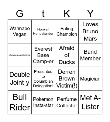 Getting to Know You! Bingo Card