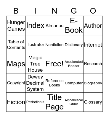 Library Bingo Card