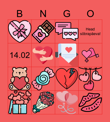 Sõbrapäev Bingo Card
